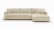 Canapé d'angle à droite convertible 5 places en velours côtelé beige avec coffre de rangement - Robin
