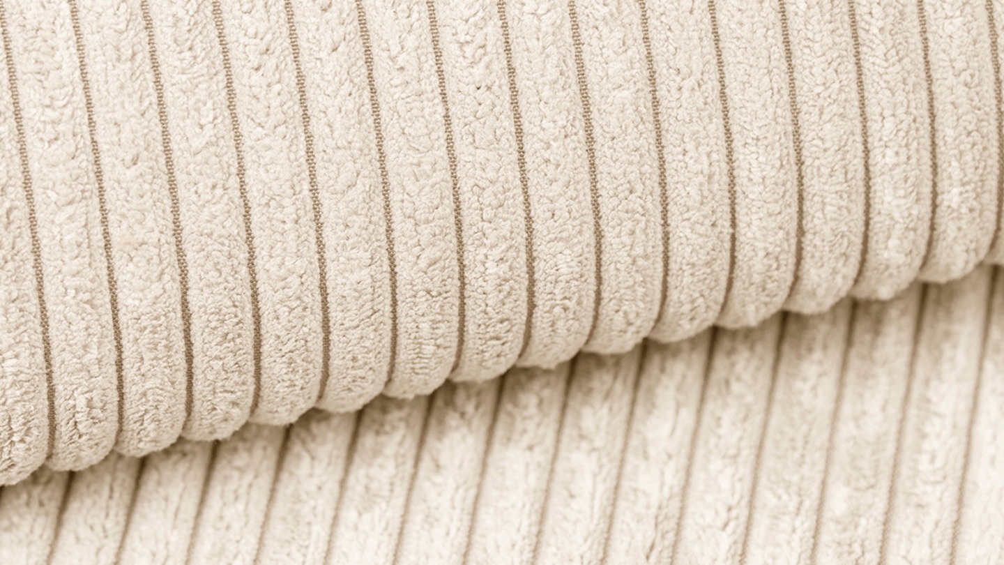 Canapé modulable 3 places en velours côtelé beige - Harper Mod