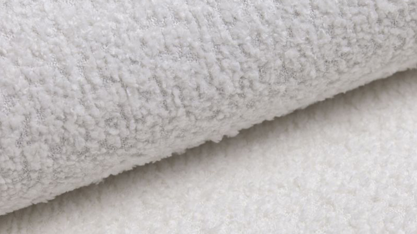 Méridienne d'angle à gauche modulable en tissu bouclette beige - Modulo