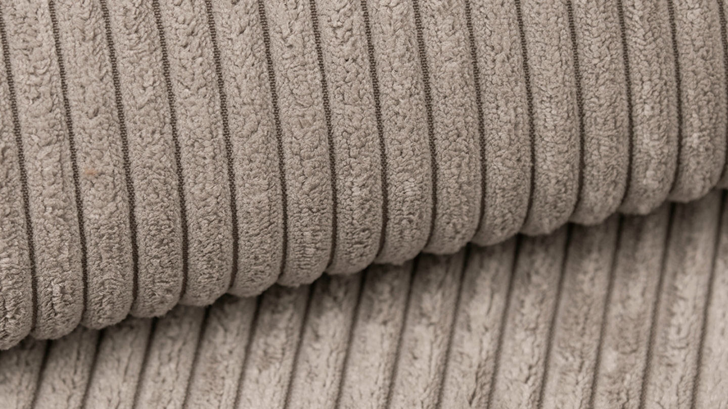 Module d'angle ouvert à gauche 2 places en velours côtelé taupe - Modulo New