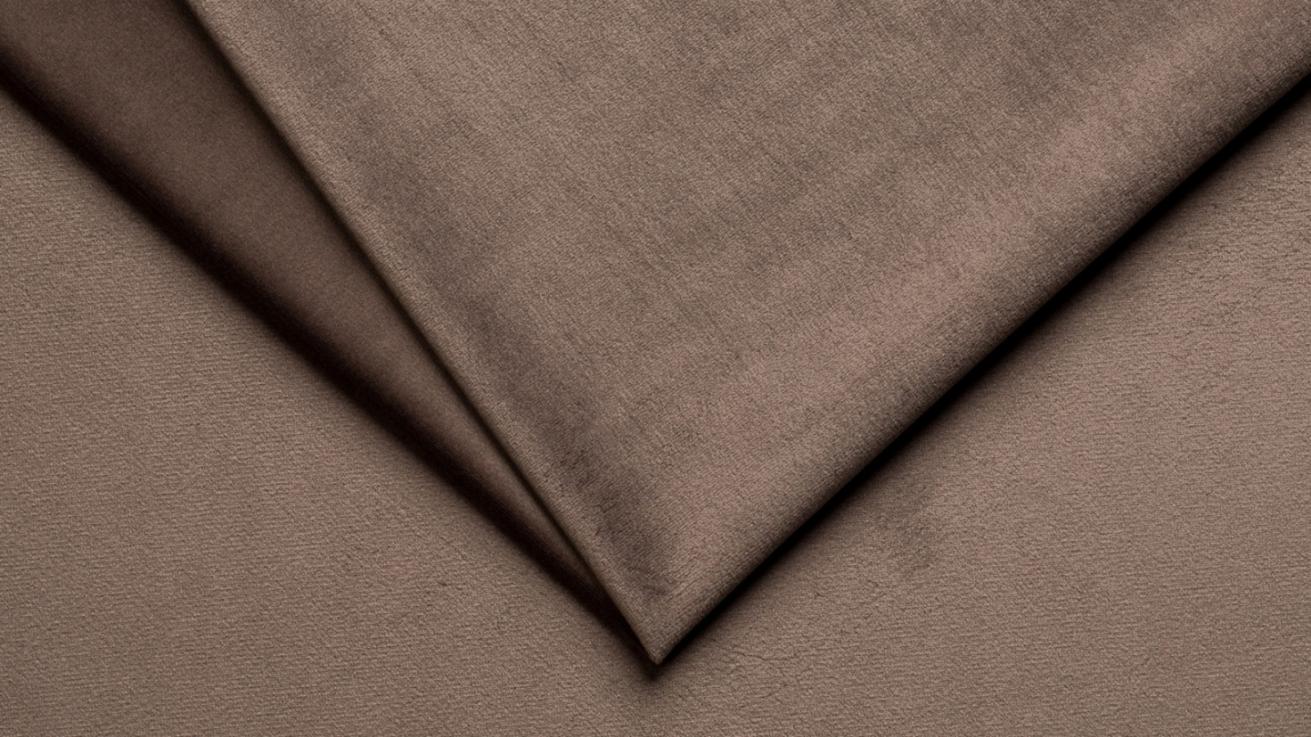 Canapé d'angle convertible réversible 5 places en velours taupe - Ouverture express - Couchage quotidien - Leandro