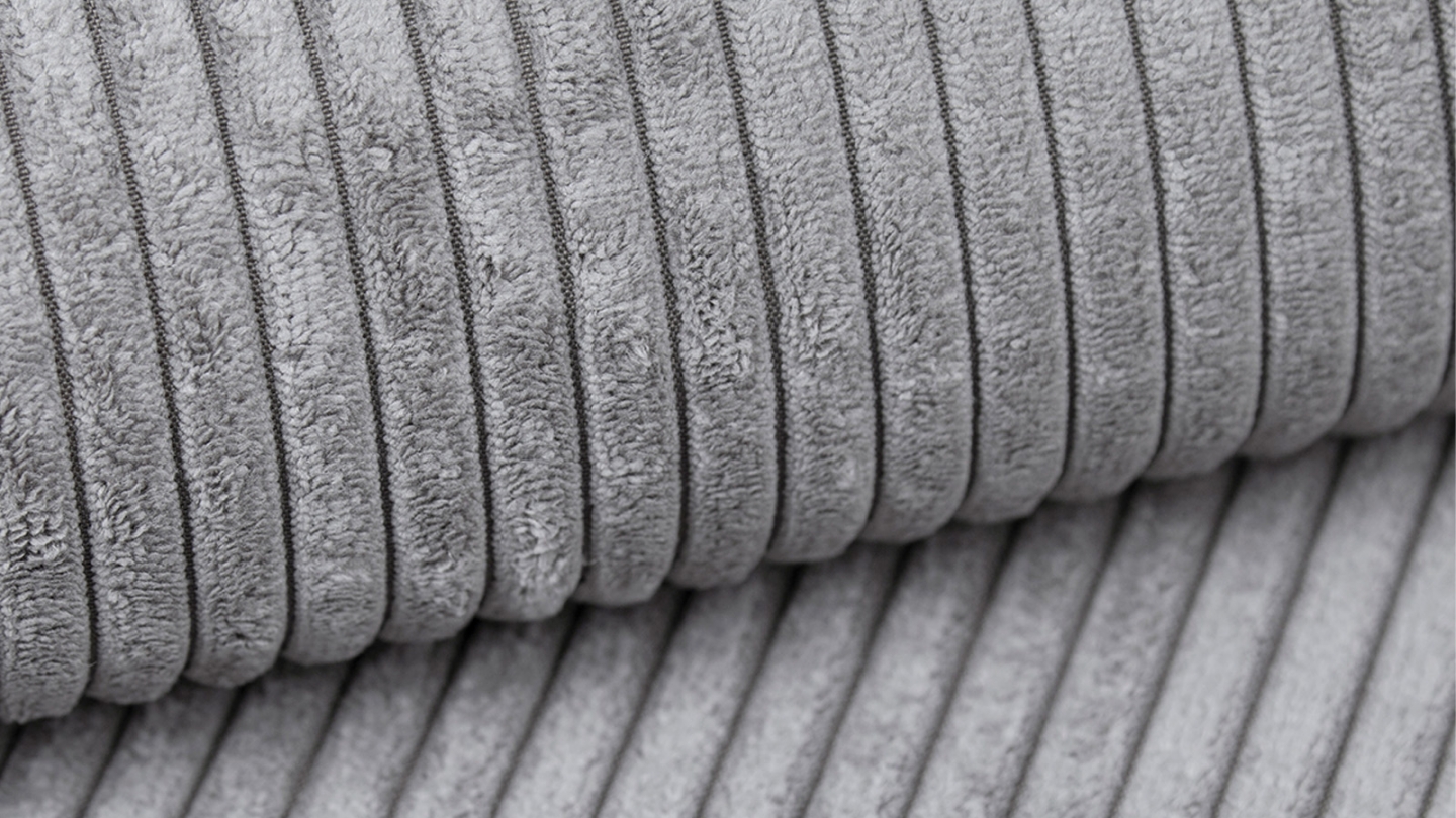 Module d'angle ouvert à gauche 2 places en velours côtelé gris clair - Modulo New Module d'angle ouvert à gauche 2 places en velours côtelé gris clair - Modulo New