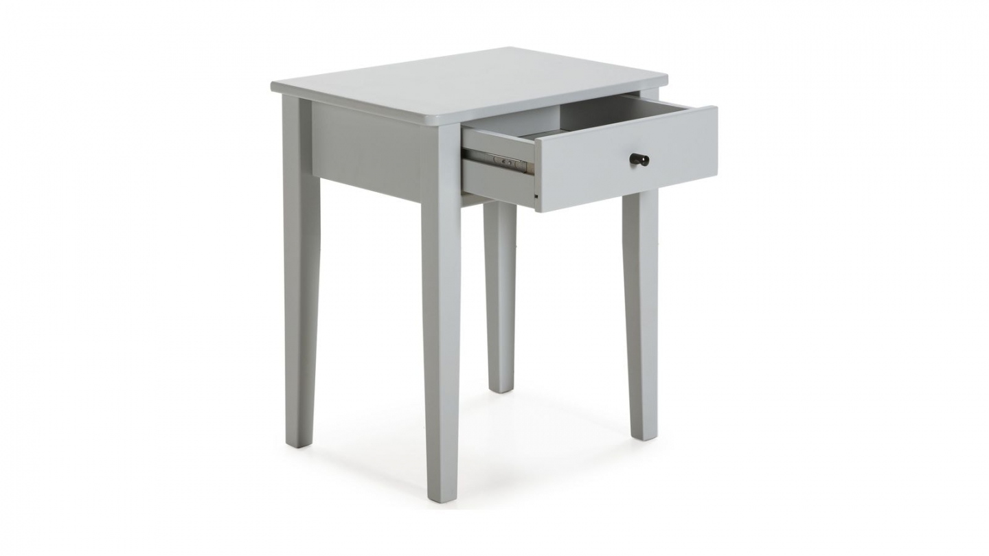 Table de chevet 1 tiroir en bois gris clair - Stan