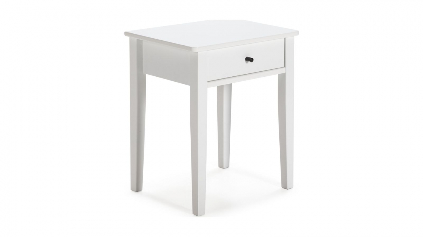 Table de chevet 1 tiroir en bois blanc - Stan