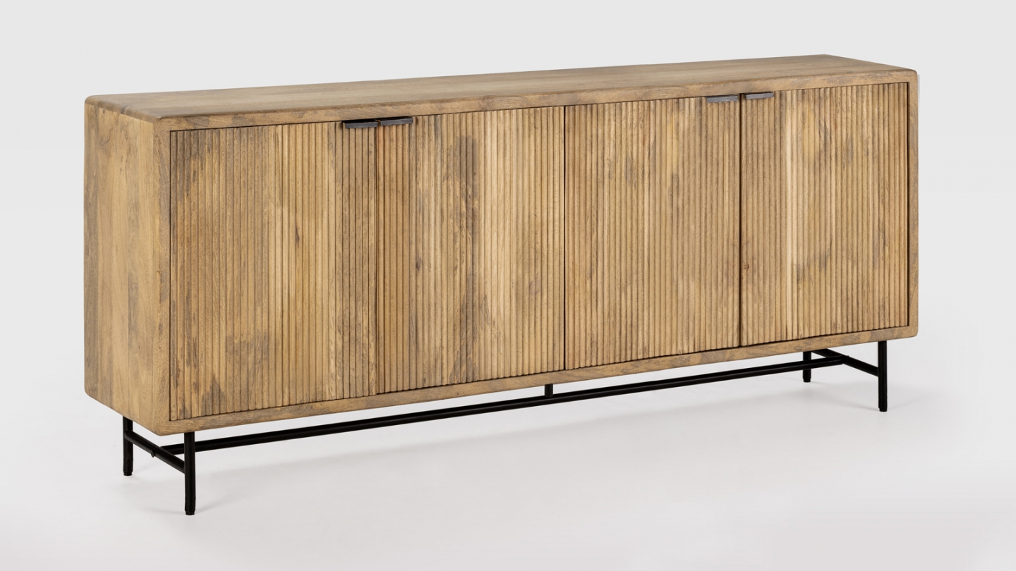 Buffet 4 portes en bois de manguier 190 cm - Sanja