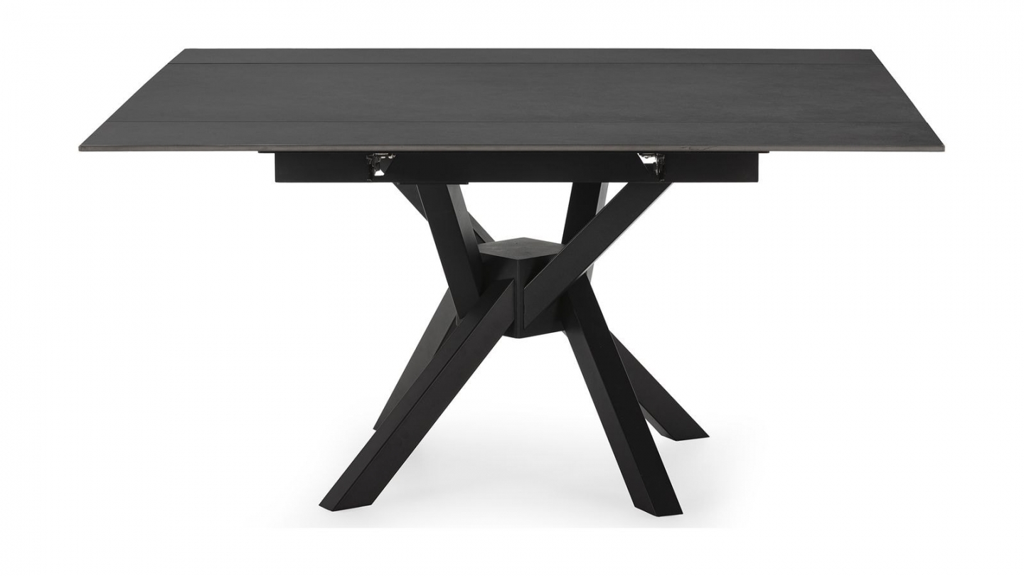 Table à manger carrée en céramique anthracite 150 cm - Zora