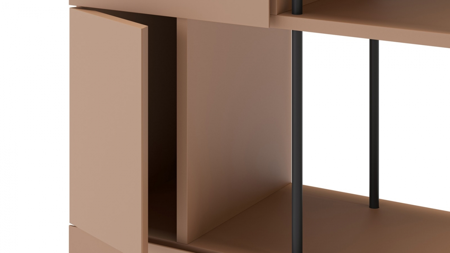 Blibliothèque 5 portes terracotta H175 cm - Lise