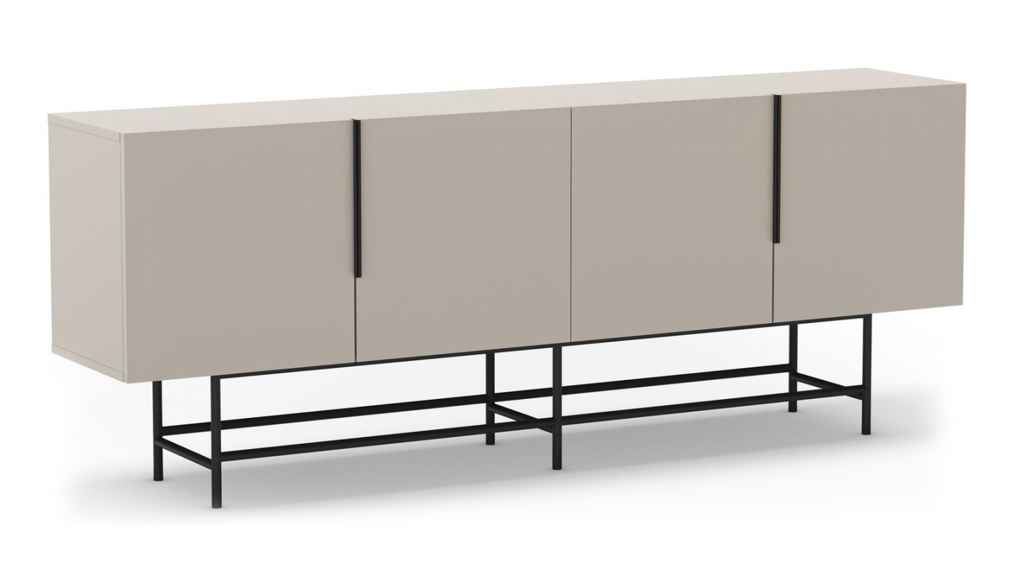 Buffet 4 portes beige 200 cm - Clea