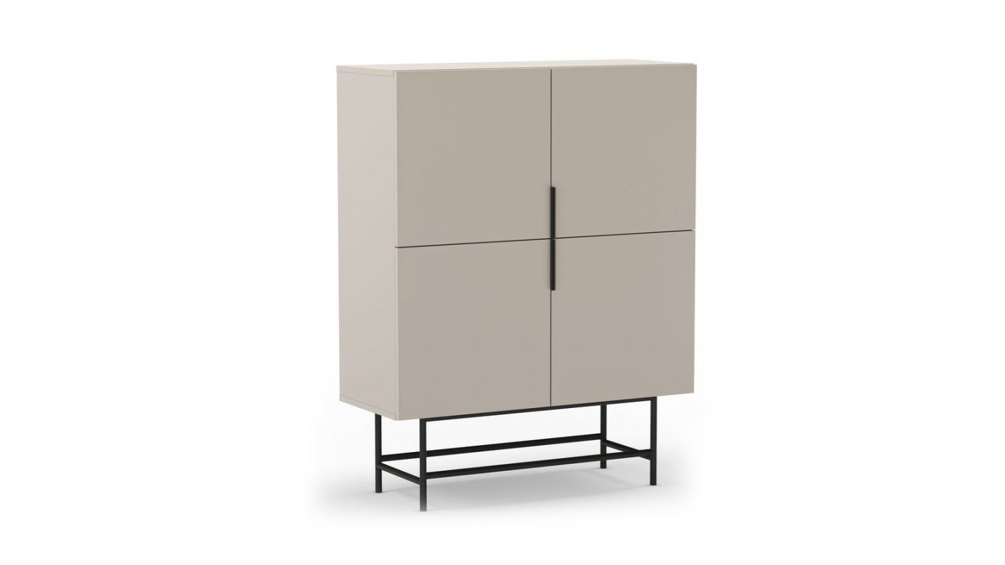 Buffet 4 portes beige 100 cm - Clea