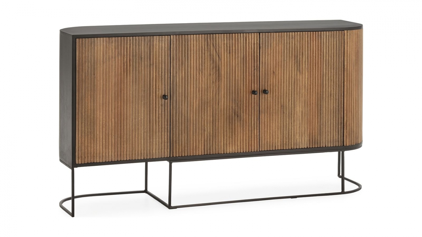 Buffet 3 portes en bois de manguier 165 cm - Cyrus