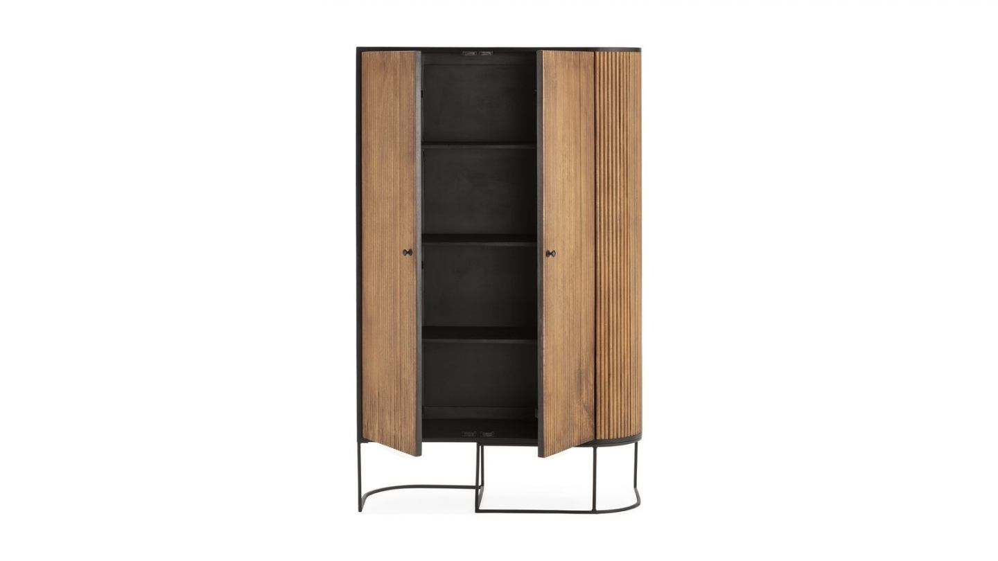 Buffet haut 2 portes en bois de manguier 100 cm - Cyrus