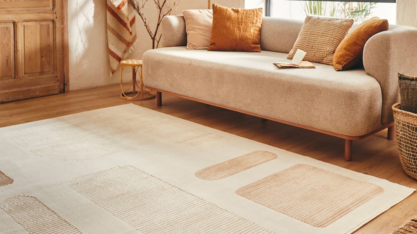 Tapis moderne motifs géométriques crème 80x150 cm - Parker