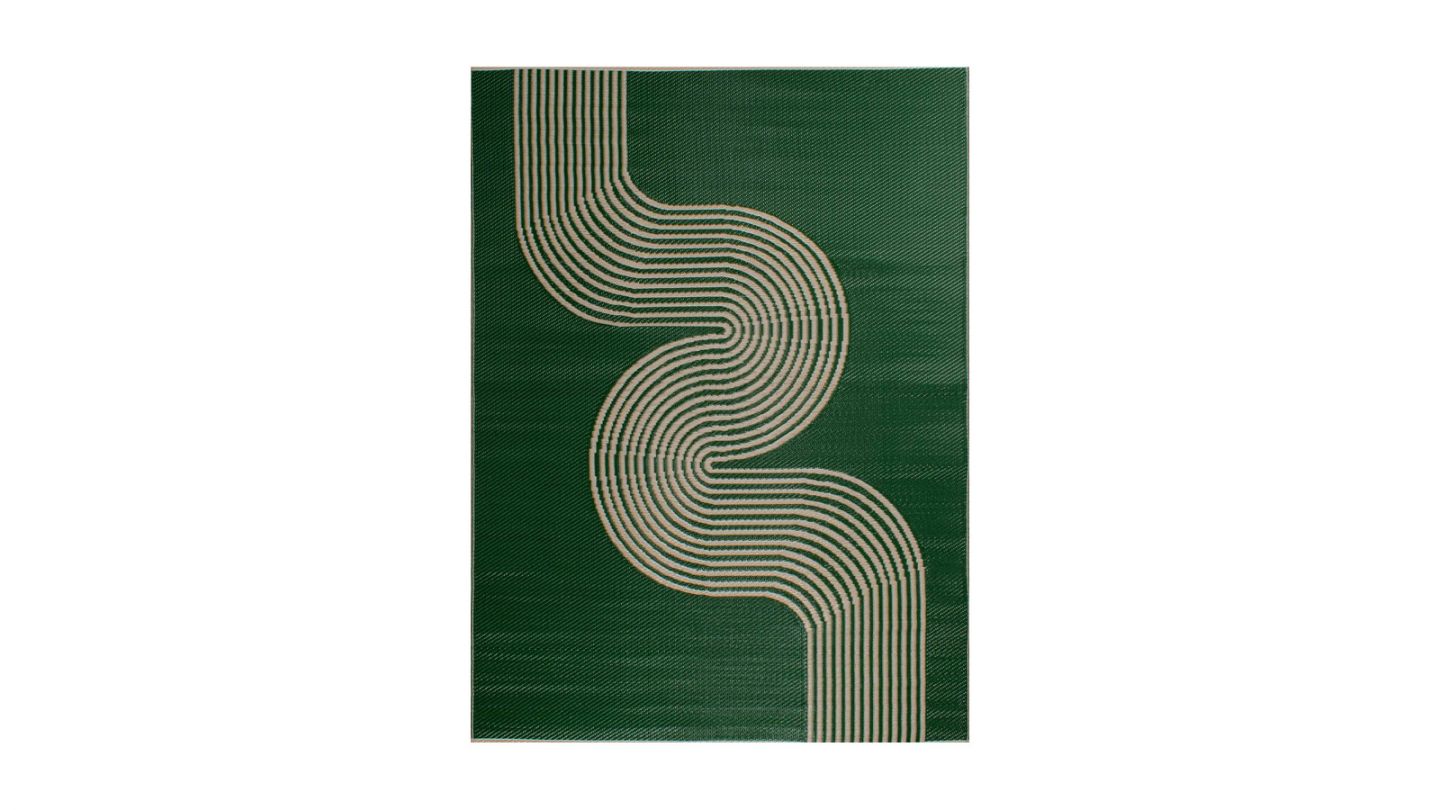 Tapis d’extérieur motif vague vert 150x220 cm - Verona