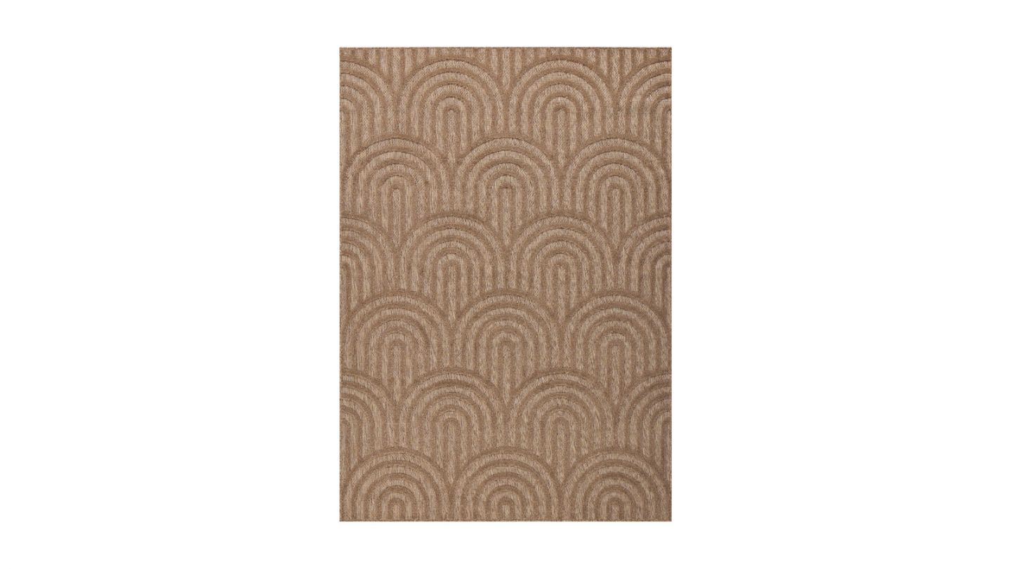 Tapis motif arc de cercle beige 80x150 cm - Nivara