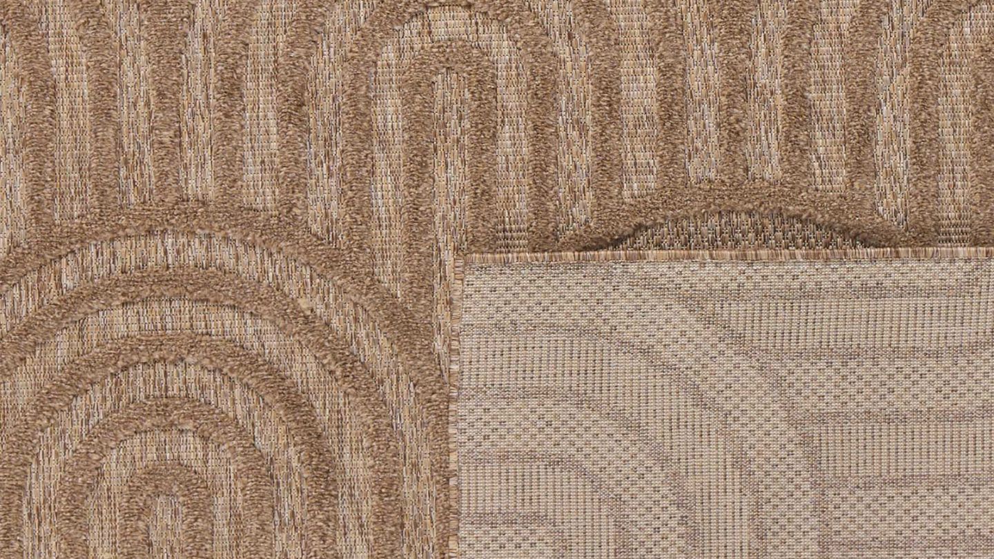 Tapis motif arc de cercle beige 80x150 cm - Nivara