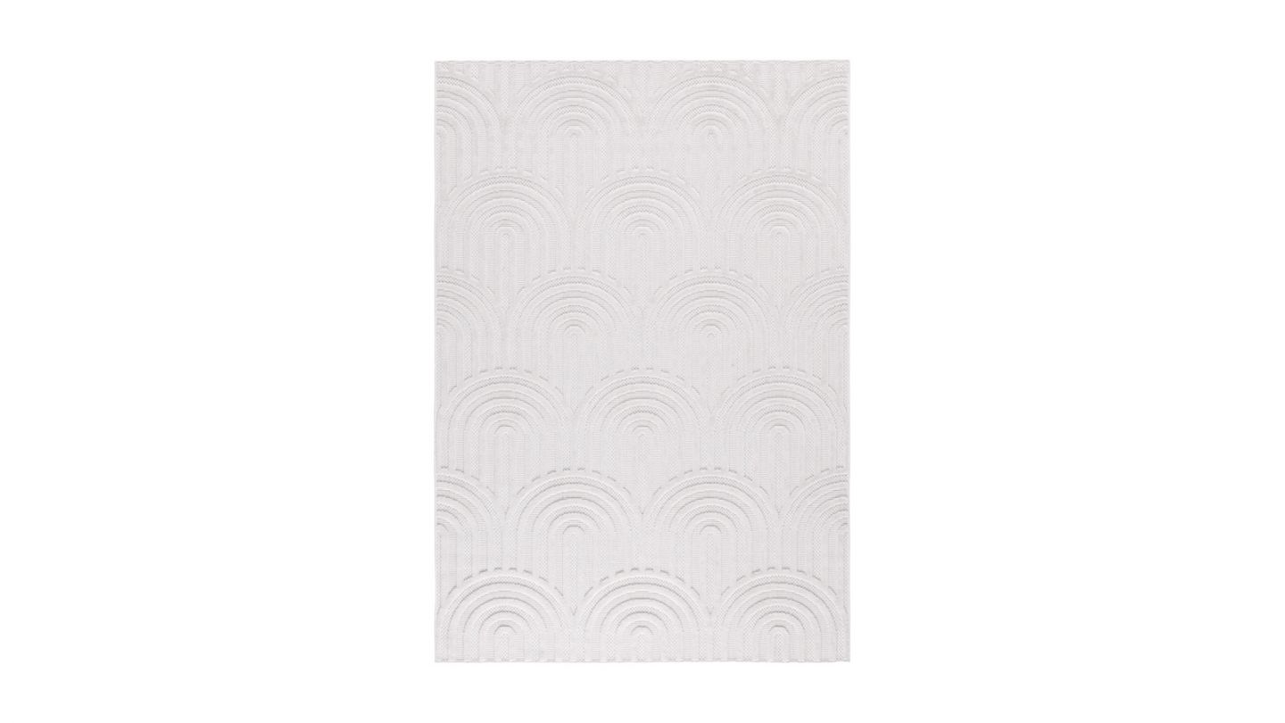 Tapis motif arc de cercle blanc 80x150 cm - Nivara