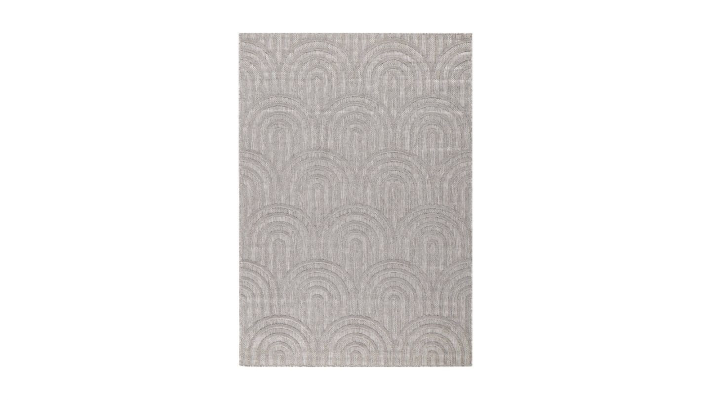 Tapis motif arc de cercle gris 80x150 cm - Nivara