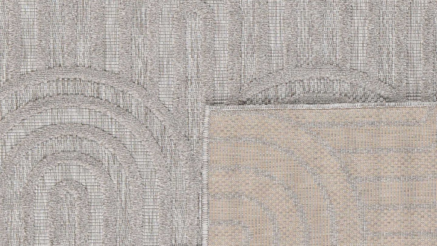 Tapis motif arc de cercle gris 120x160 cm - Nivara