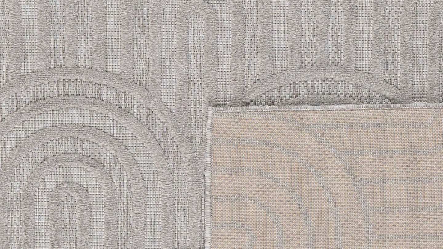 Tapis motif arc de cercle gris 160x230 cm - Nivara