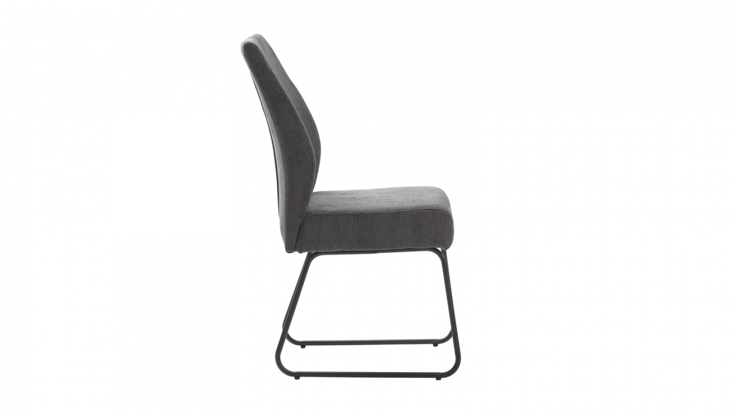 Lot de 4 chaises en velours côtelé gris anthracite - Stuga