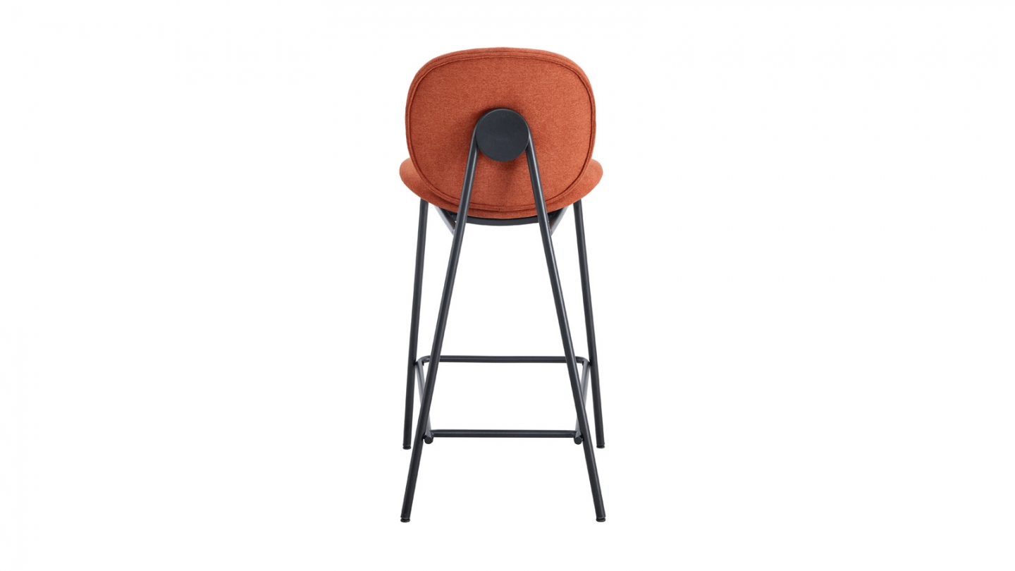 Lot de 2 tabourets de bar en tissu rouille - Boreal