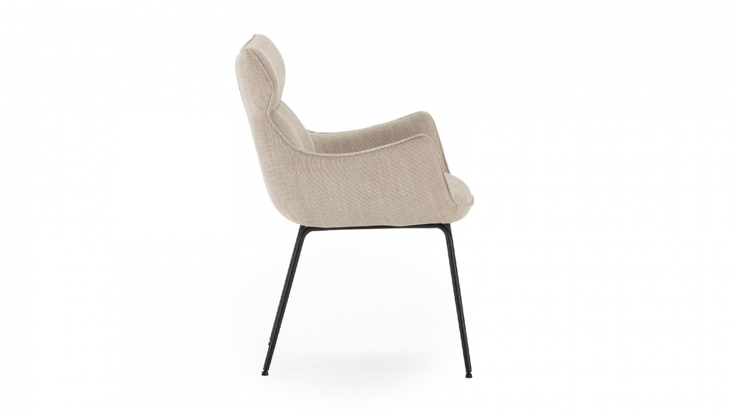Lot de 2 fauteuils de table en tissu beige - Iconic