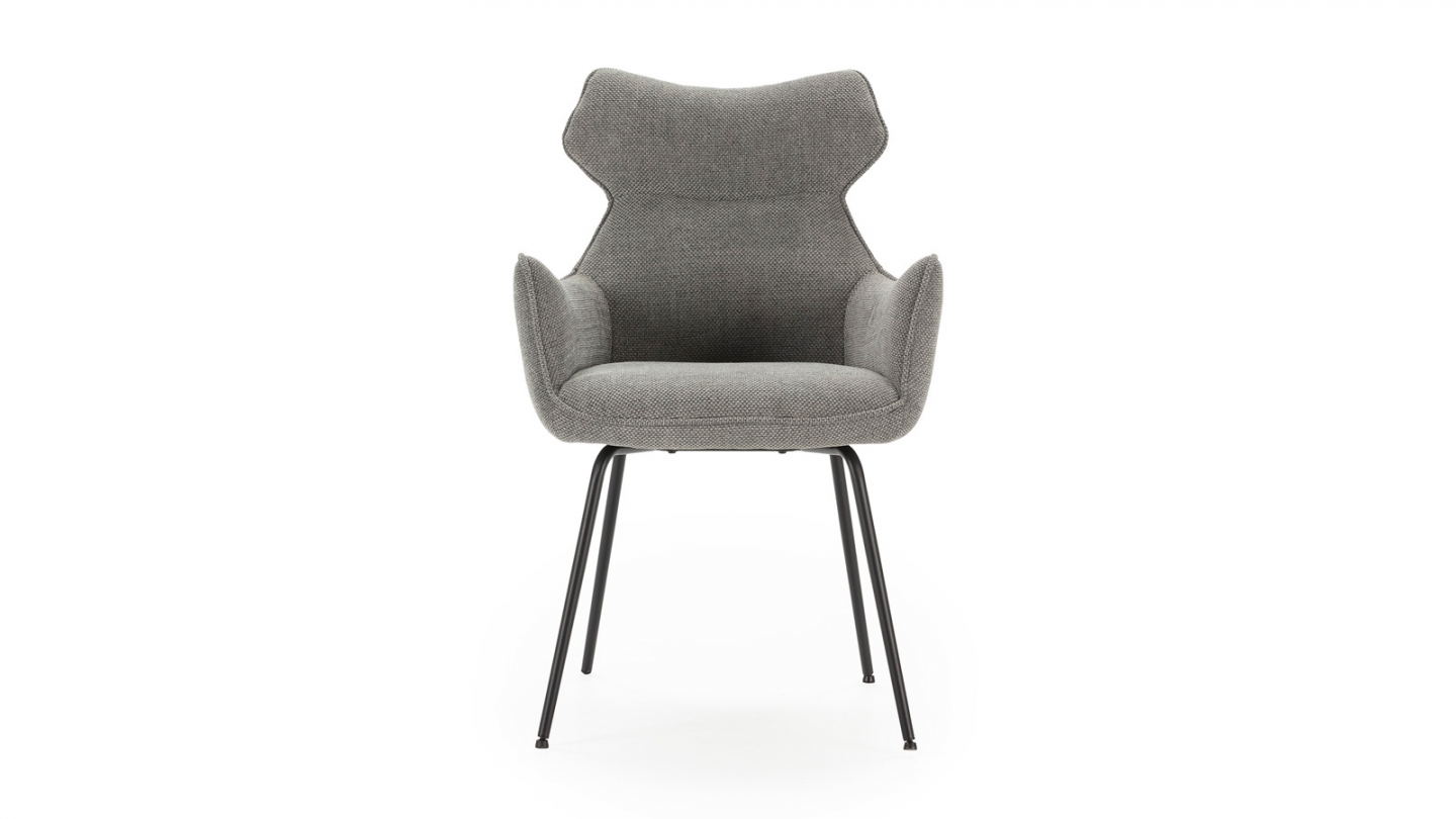 Lot de 2 fauteuils de table en tissu gris - Iconic