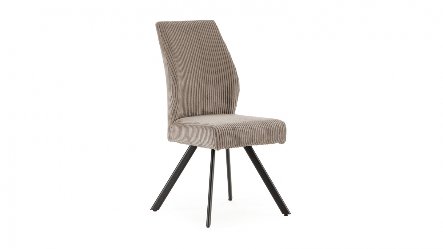 Lot de 4 chaises en velours côtelé gris clair - Lagom