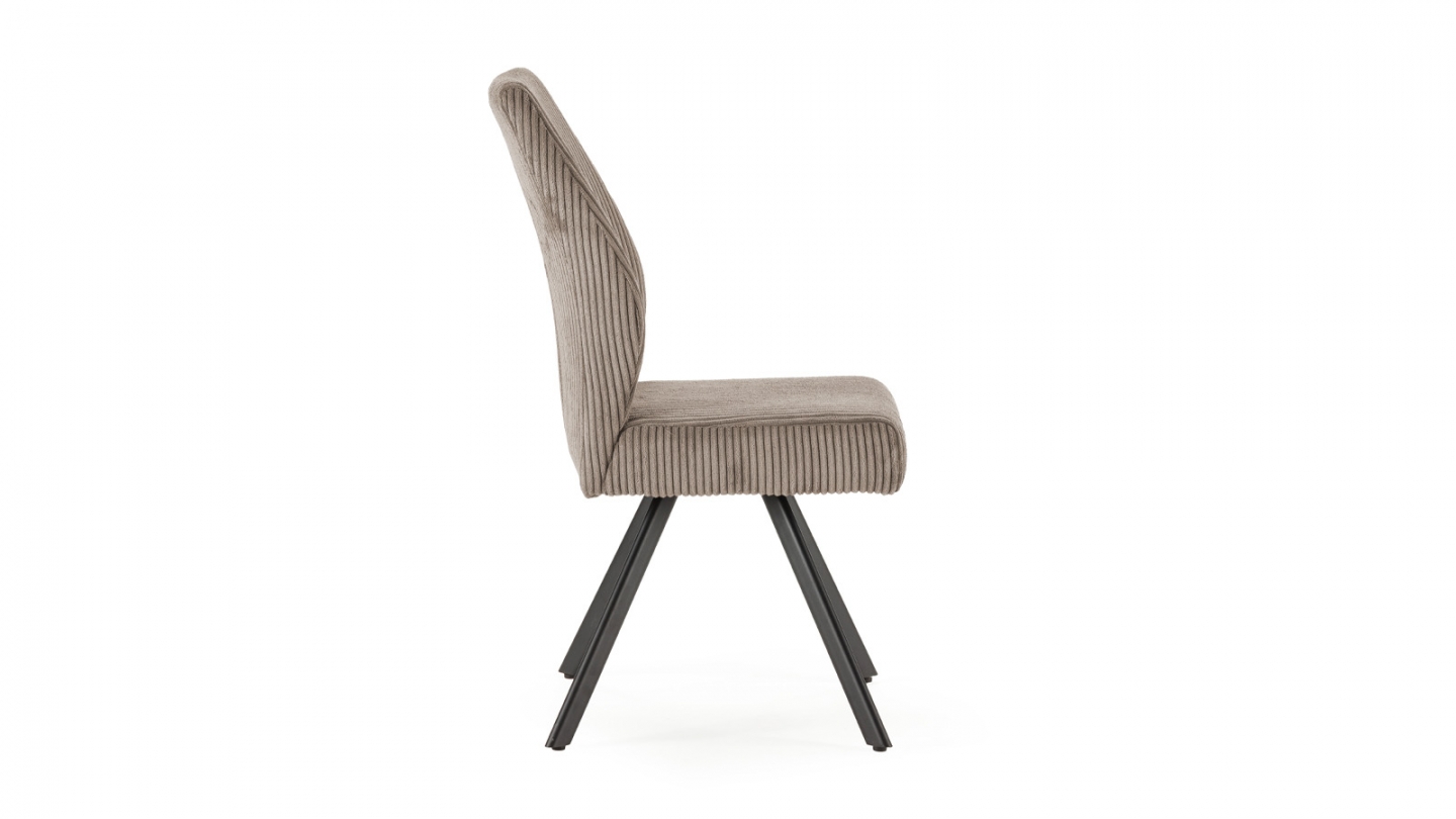 Lot de 4 chaises en velours côtelé gris clair - Lagom