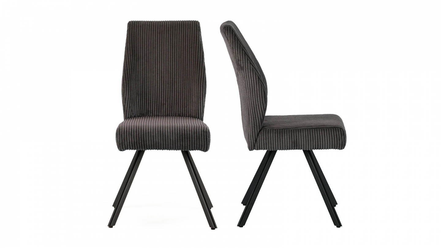 Lot de 2 chaises en velours côtel foncé - Lagom