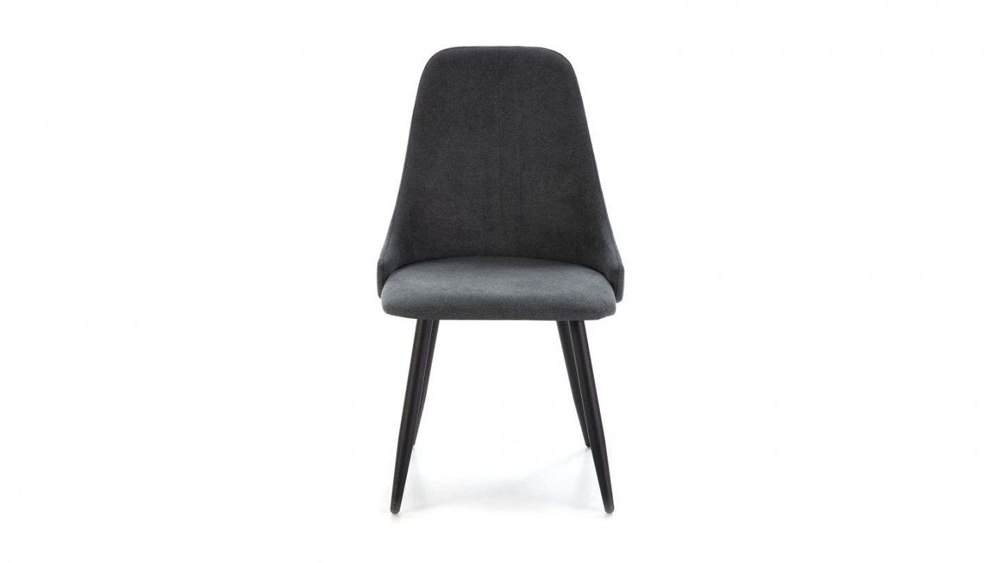 Lot de 4 chaises en tissu gris foncé - Soan
