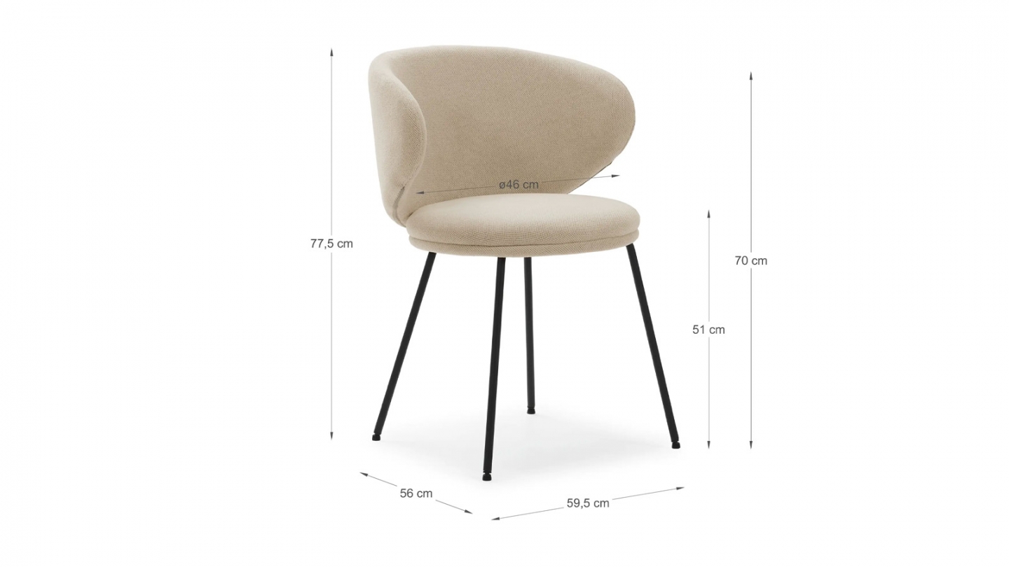 Lot de 2 chaises en tissu beige - Cocoon
