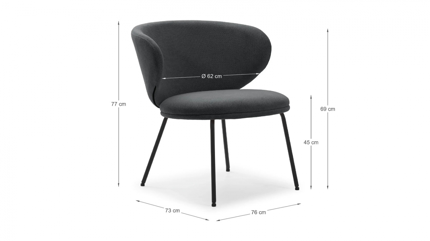 Fauteuil en tissu gris foncé - Cocoon