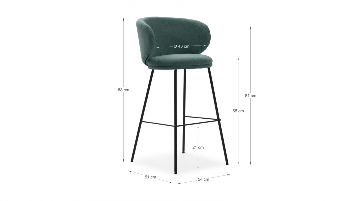 Lot de 2 tabourets de bar en tissu vert - Cocoon