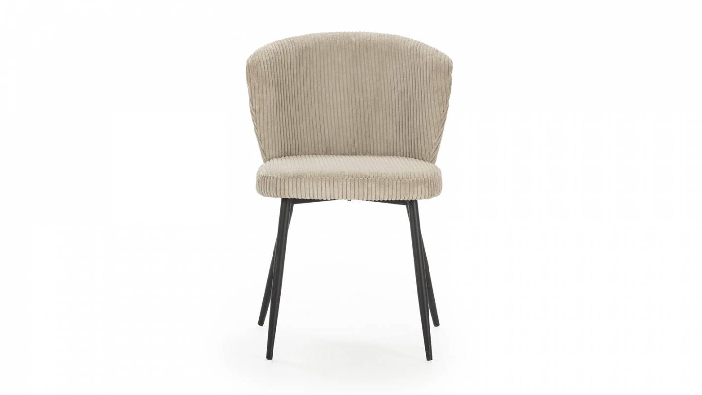 Lot de 4 chaises en velours côtelé beige - Klara