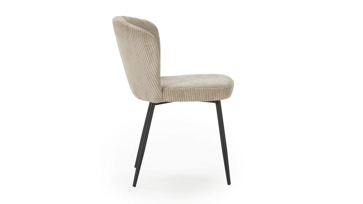 Lot de 4 chaises en velours côtelé beige - Klara