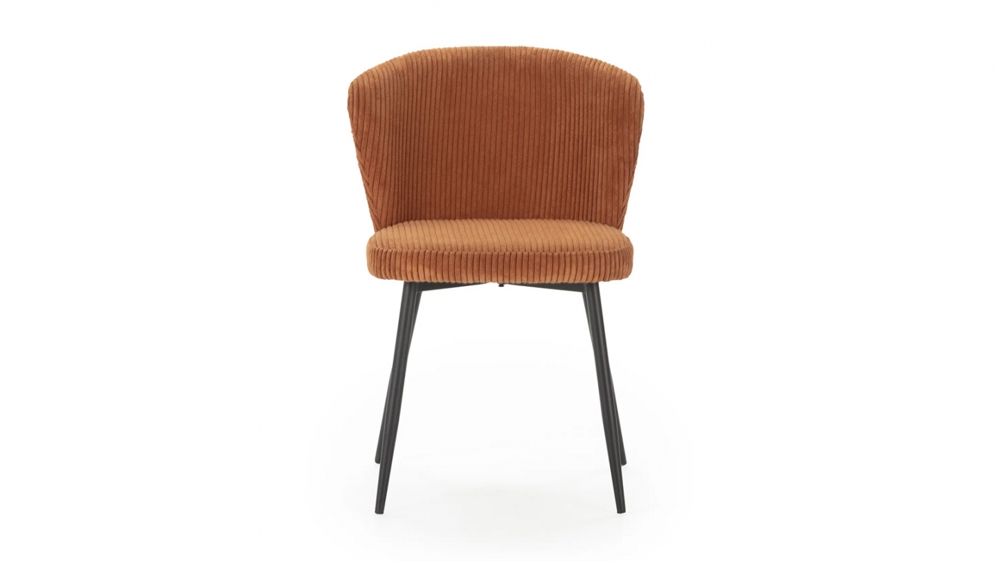 Lot de 4 chaises en velours côtelé rouille - Klara