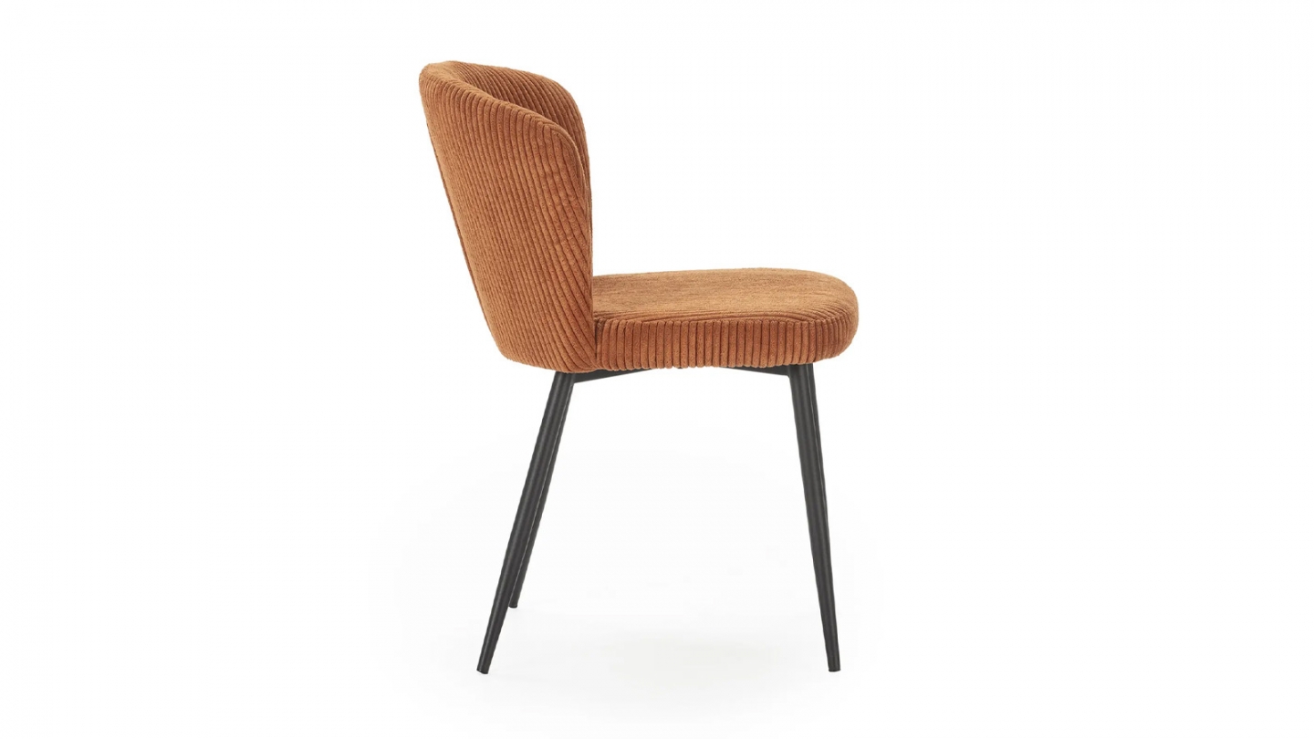 Lot de 4 chaises en velours côtelé rouille - Klara