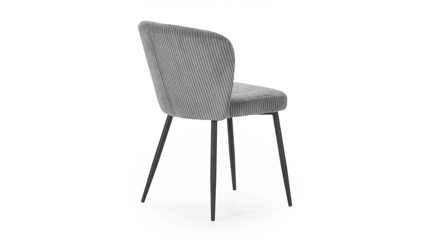 Lot de 4 chaises en velours côtelé gris - Klara