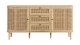 Buffet 2 portes 3 tiroirs couleur chêne et cannage 150 cm - Bali