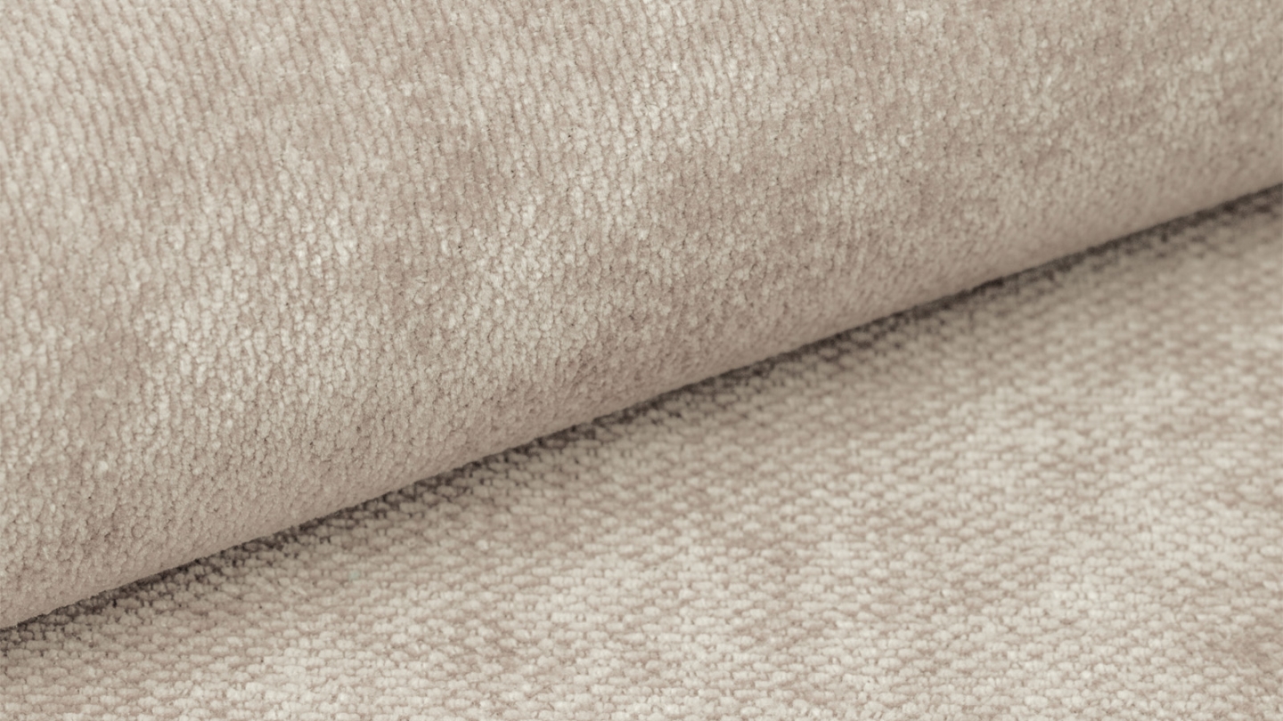 Canapé convertible 3 places en tissu chenille beige - Robin