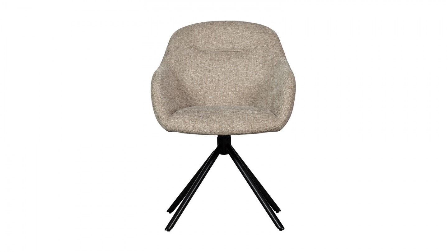 Chaise pivotante en tissu chenille beige - Grant-Jaki