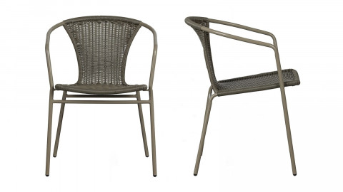Lot de 4 chaises de jardin en rotin tressé jungle - Weston