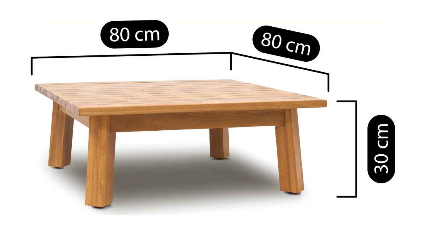 Salon de jardin 2 places en bois FSC - 2 fauteuils et table basse - Palau