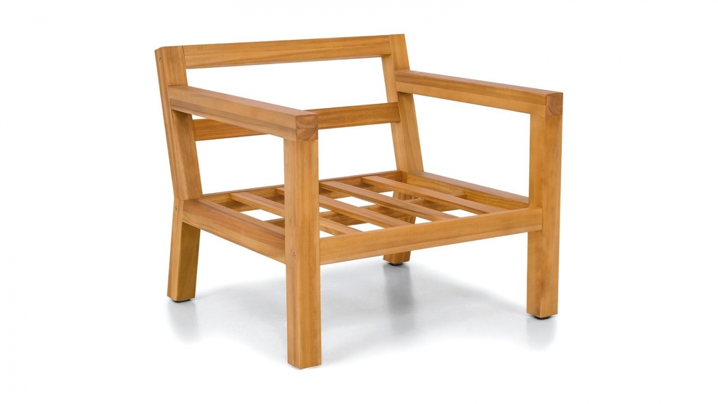 Salon de jardin 2 places en bois FSC - 2 fauteuils et table basse - Palau
