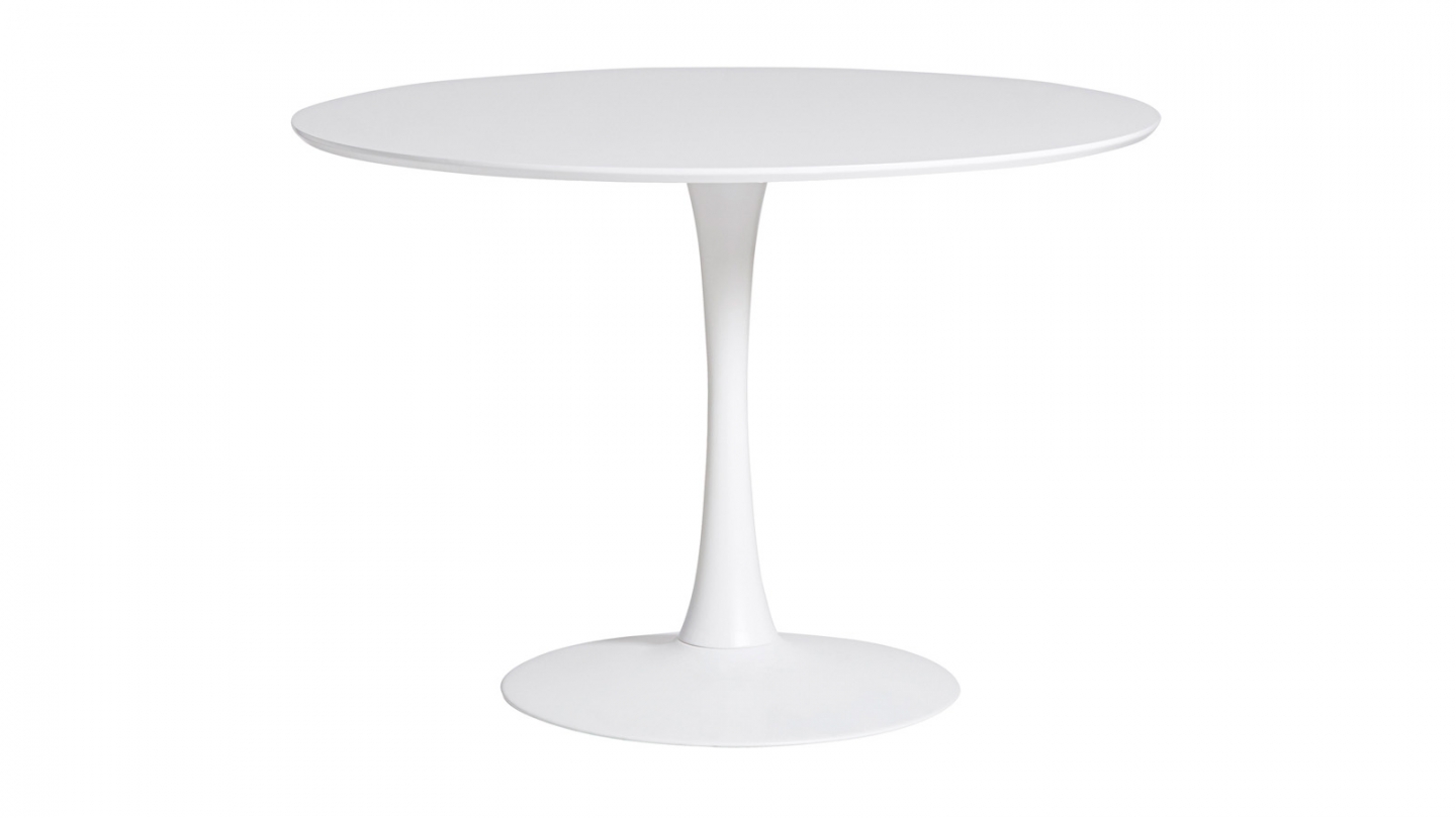 Table à manger ronde blanche Ø 110 cm - Lilo