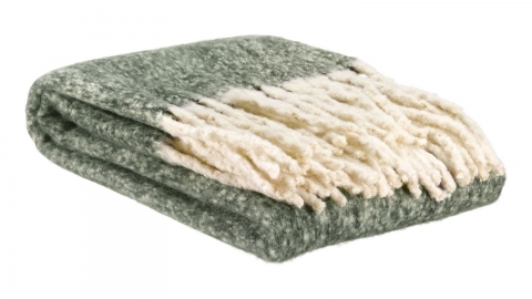 Plaid vert olive 130 x 160 cm - Isabel