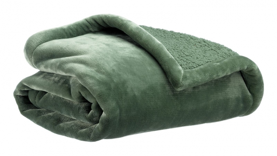 Maxi plaid doux vert amande 180 x 220 cm - Michka