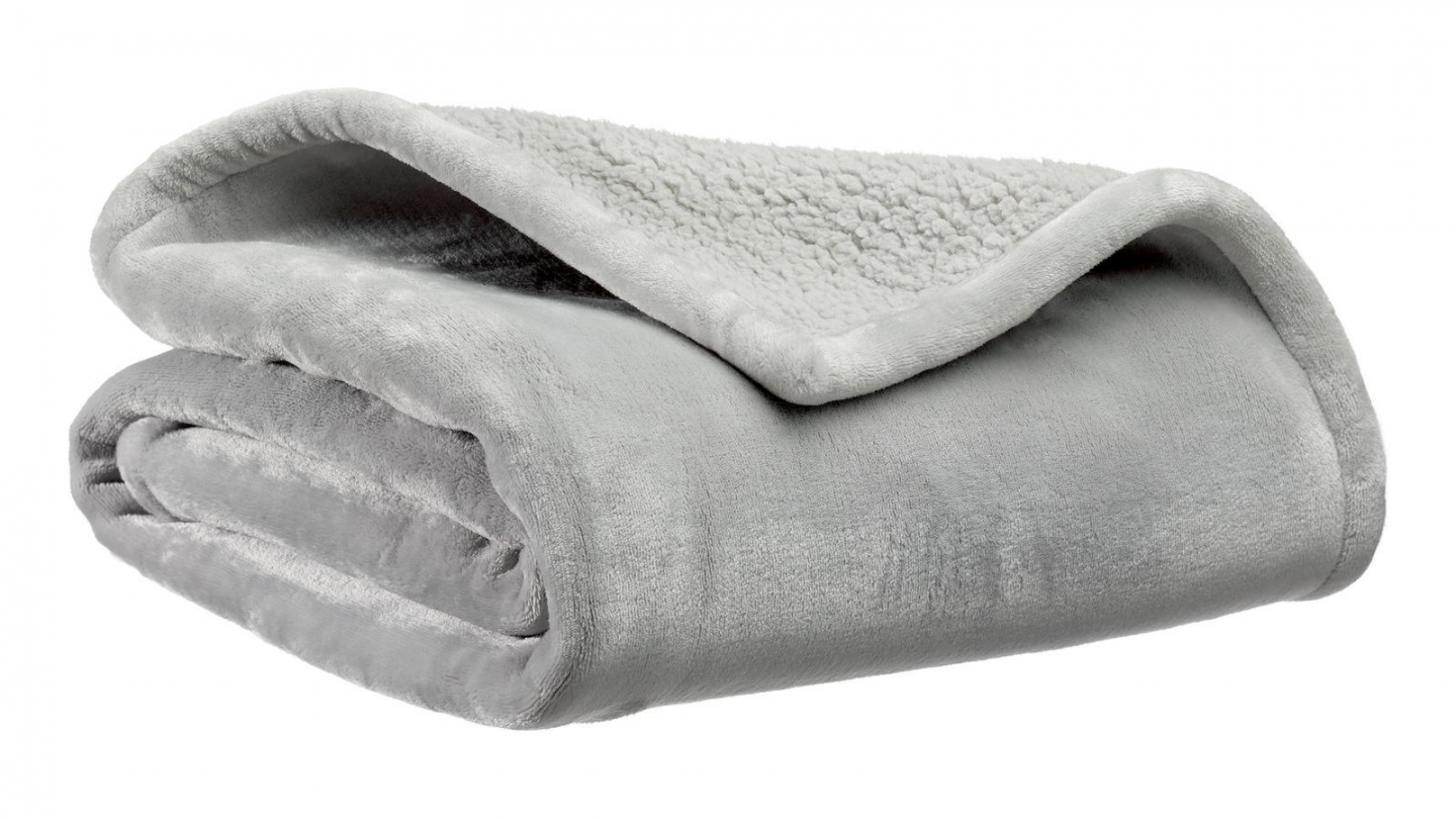 Maxi plaid doux gris perle 180 x 220 cm - Michka