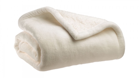 Maxi plaid doux blanc neige 180 x 220 cm - Michka